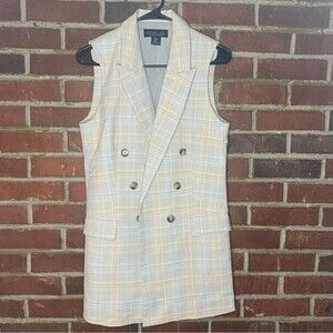 Rachel Zoe Womens Open Sleeveless Lined Collared Blazer Vest Size S